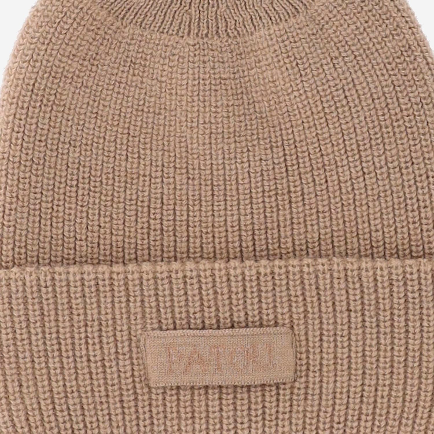 Patou Wool Beanie With Logo In Beige