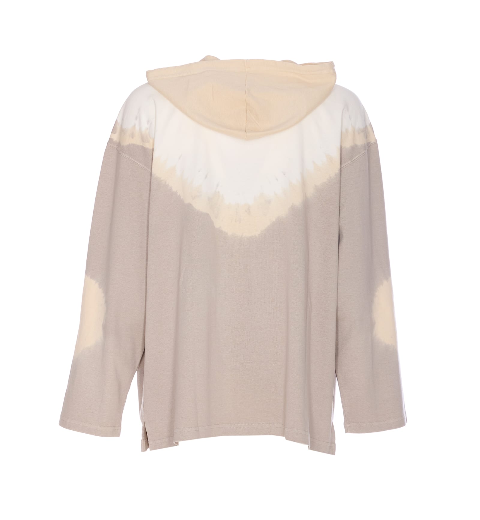 Mm6 Maison Margiela Hoodie With Tie-dye Pattern And Kangaroo Pocket In Neutral