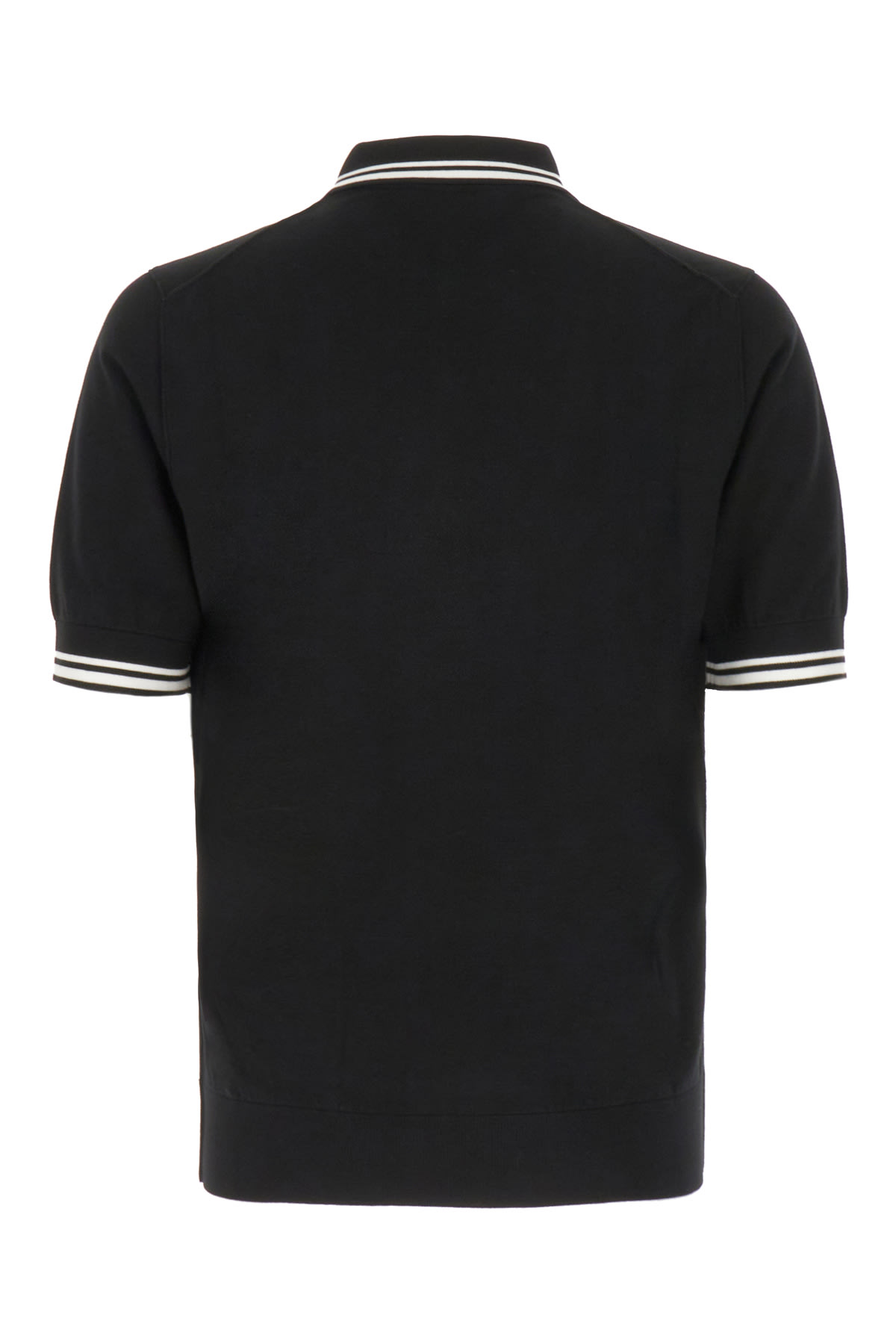 Shop Dolce & Gabbana Black Piquet Polo Shirt In Nero