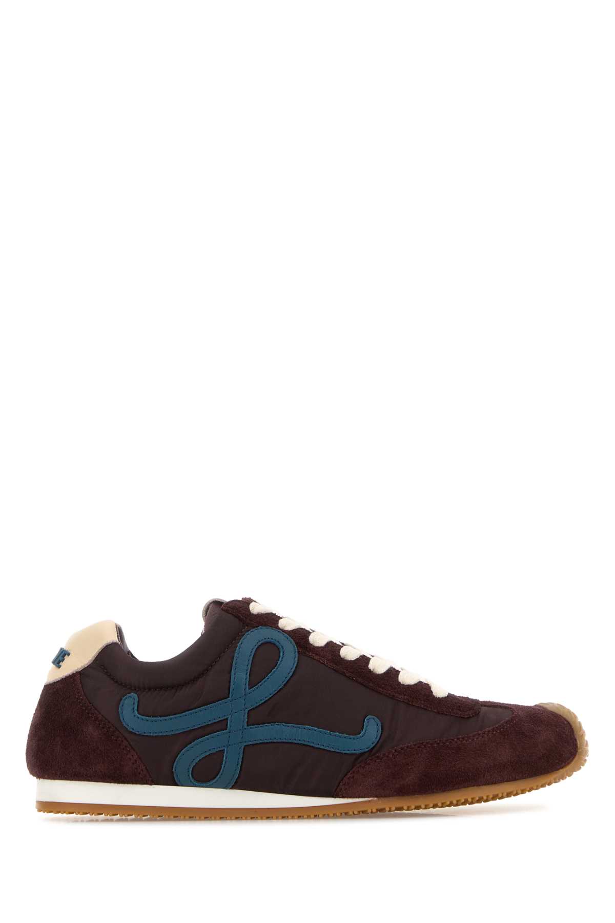 Loewe Burgundy Canvas And Suede Ballet Runner 2.0 Sneakers In Burgundy