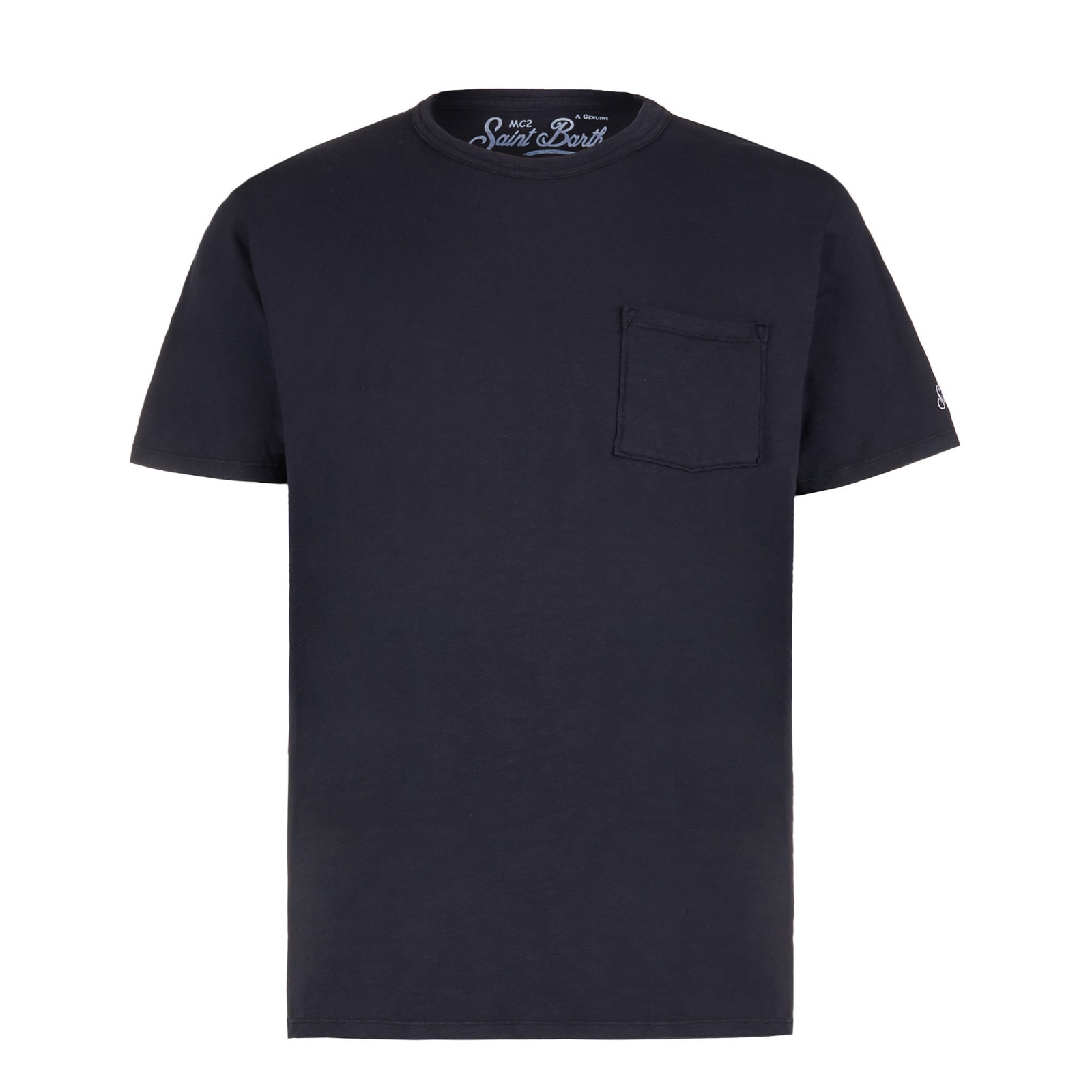 Mc2 Saint Barth Men S T-shirts With Front Pocket In Blue