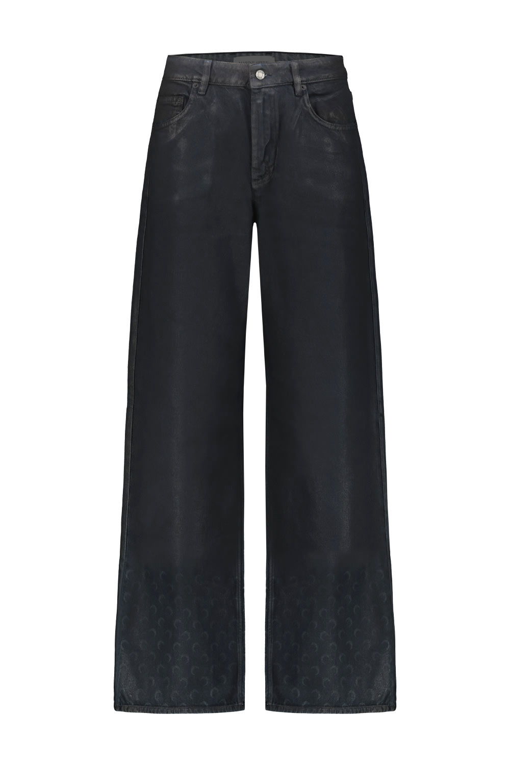 Marine Serre Moon Waxed Denim Clothing In Black