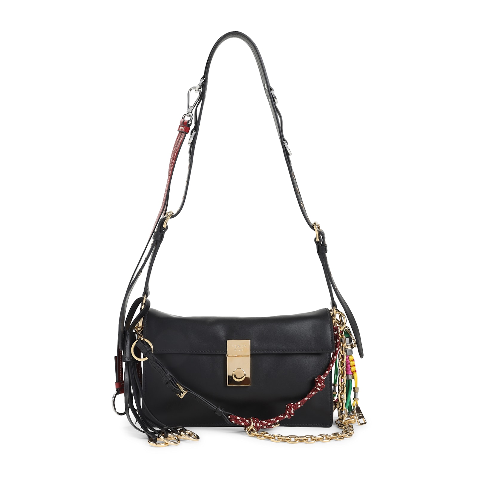 Prada Soft Sound Shoulder Bag In Black