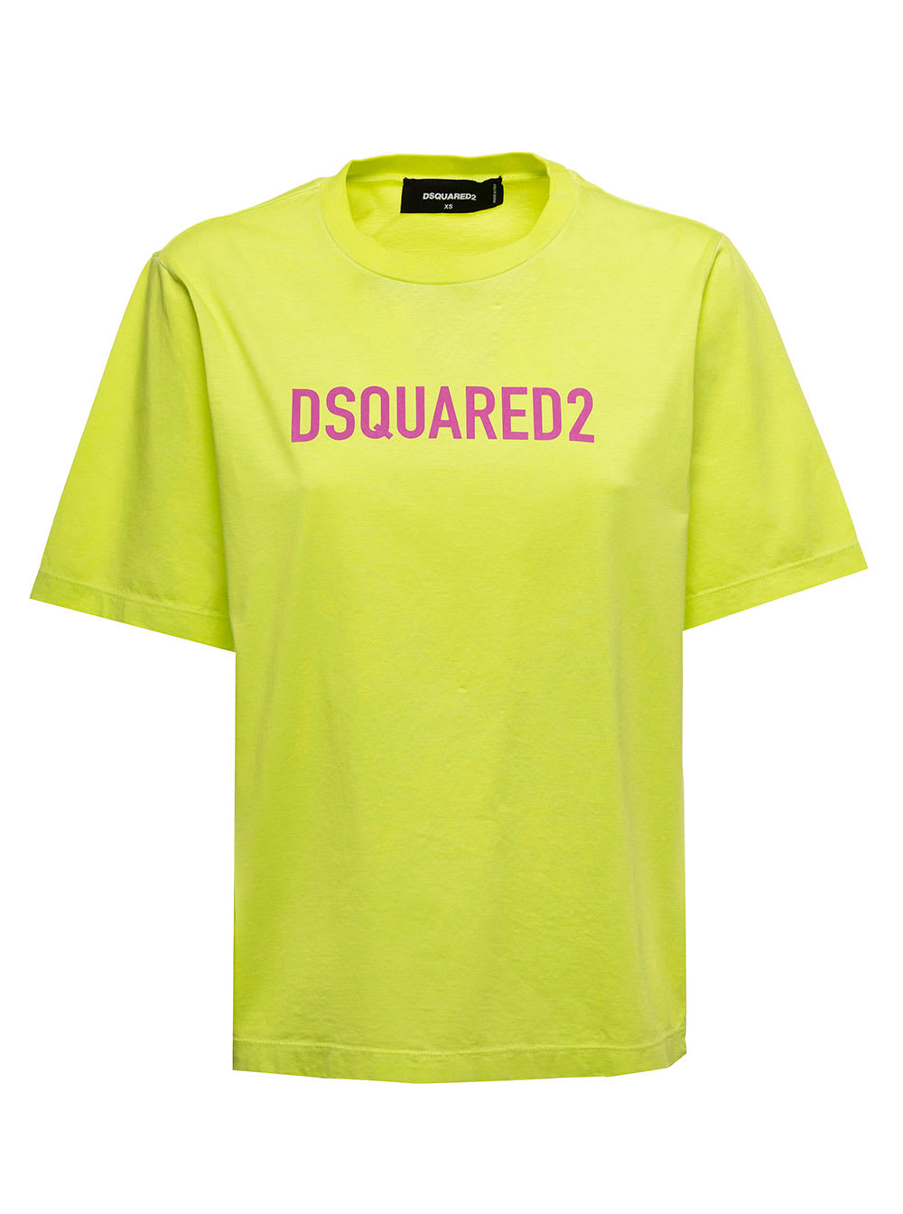 Dsquared2 D-squared2 Womans Yellow Cotton T-shirt With Logo Print