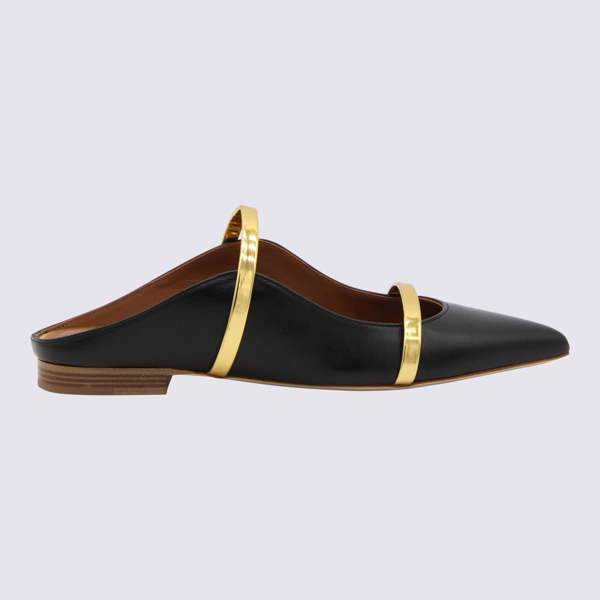 Malone Souliers Black And Gold-tone Leather Maureen