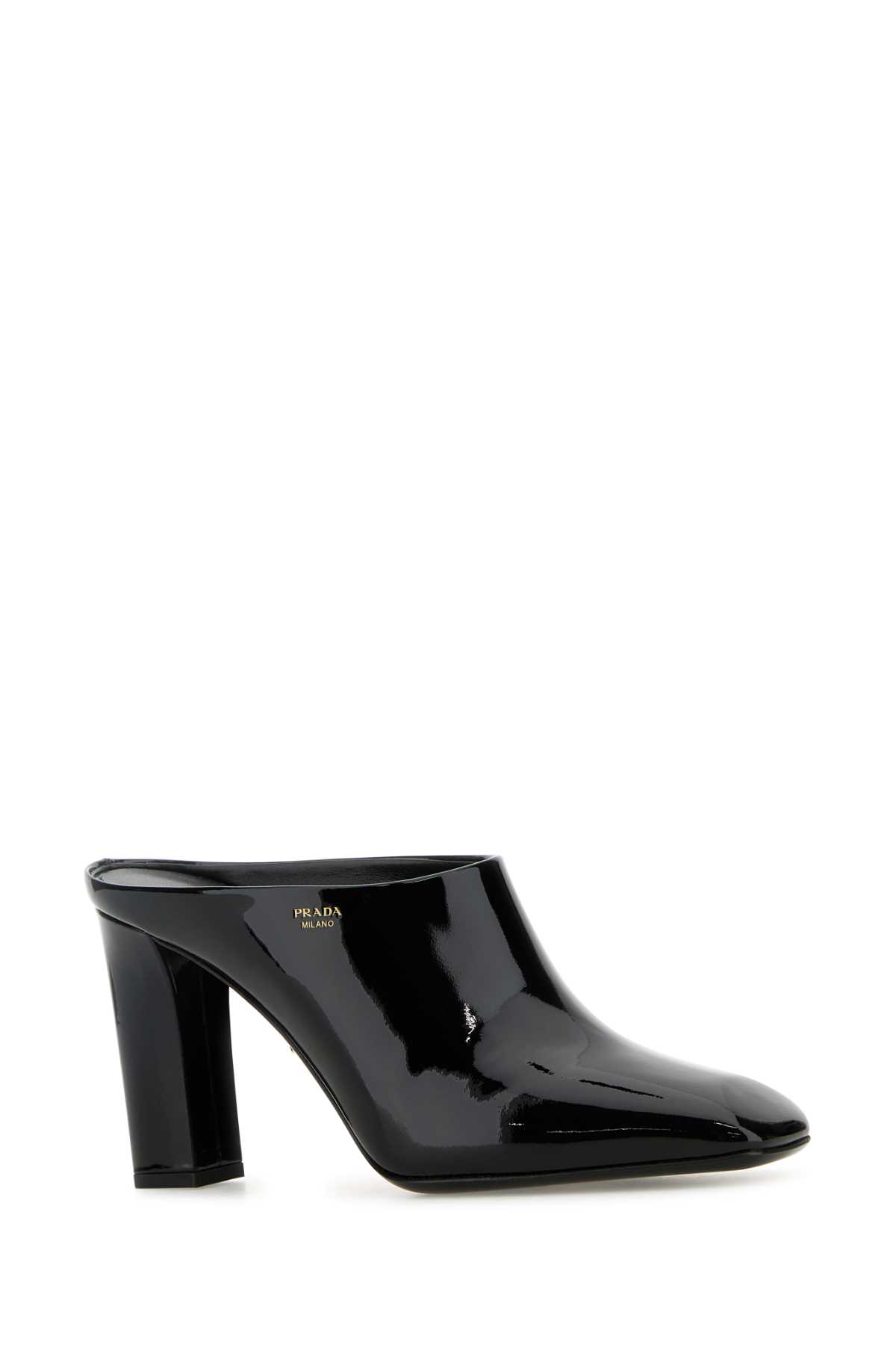 PRADA BLACK LEATHER MULES