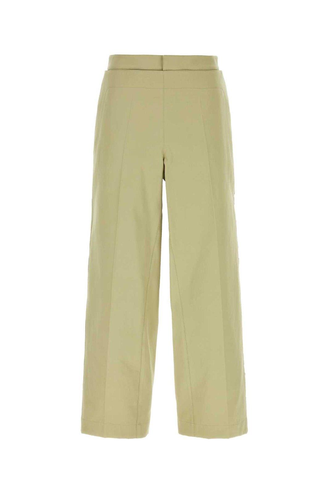 Shop Bottega Veneta Buttoned Wide Leg Trousers In Beige