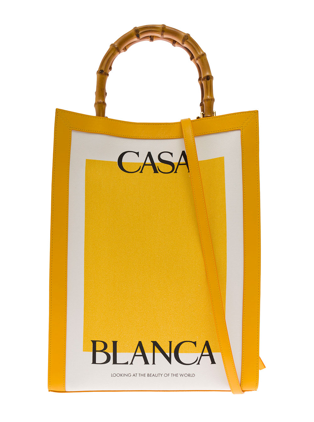 Casablanca Womans Fabric And Leather Tote Handbag With Logo