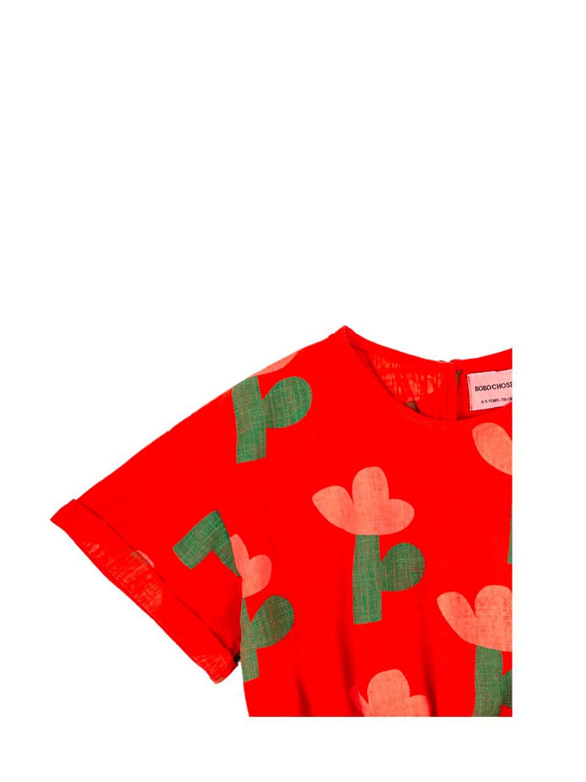 Bobo Choses Kids' Sea Flower All Over Woven Short Sleeve Top In