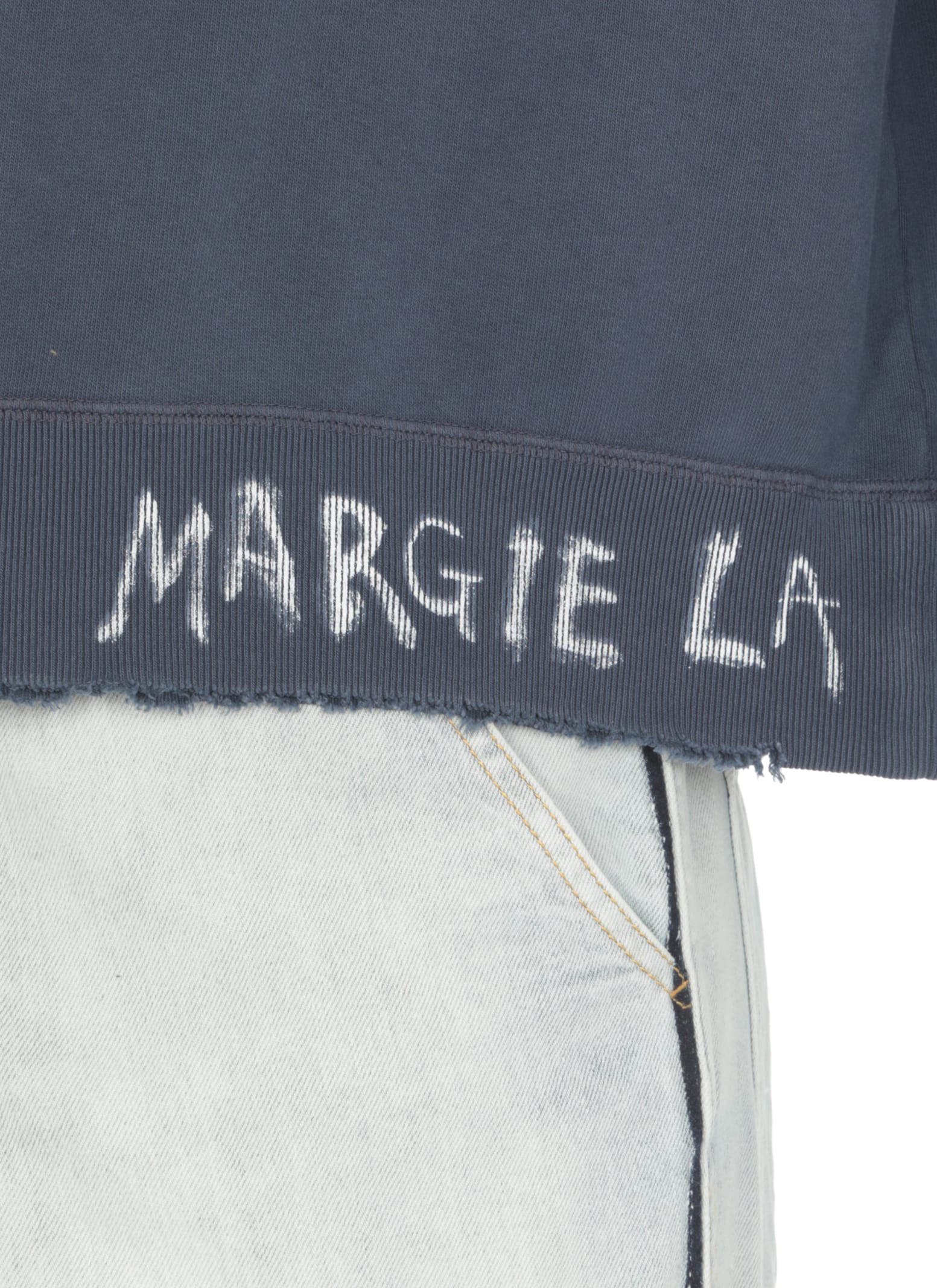 Shop Maison Margiela Sweatshirt With Logo In Blue