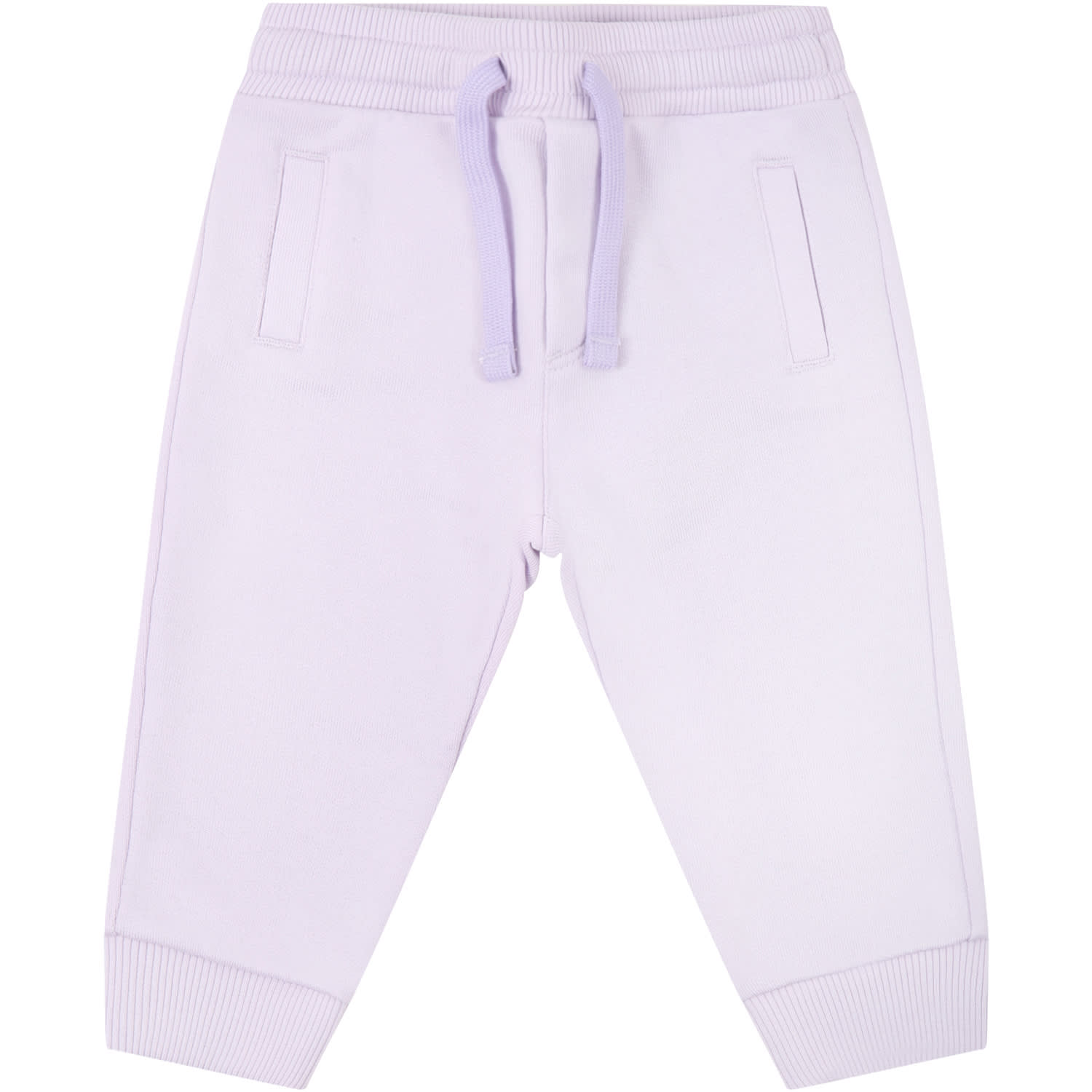 Dolce & Gabbana Lilac Sweatpants For Babygirl With Logo