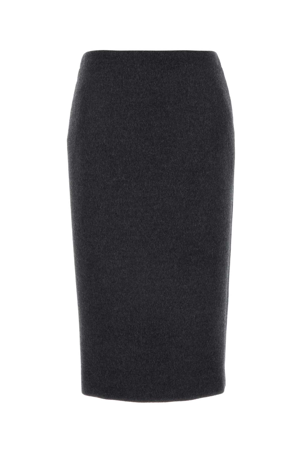 Charcoal Wool Blend Skirt