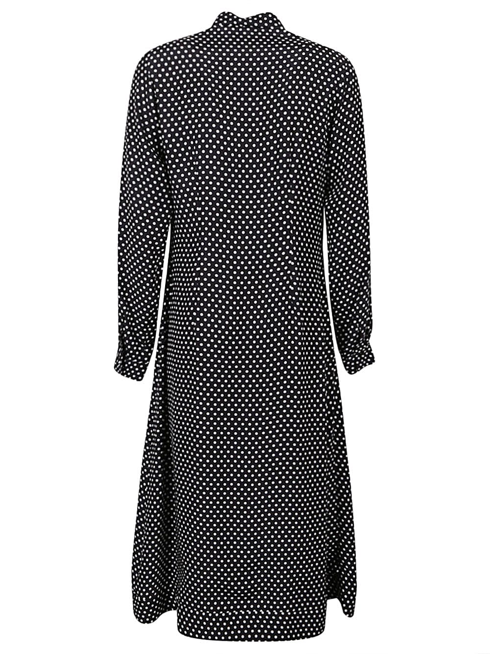Crida Milano Polka Dot Silk Midi Dress In Black