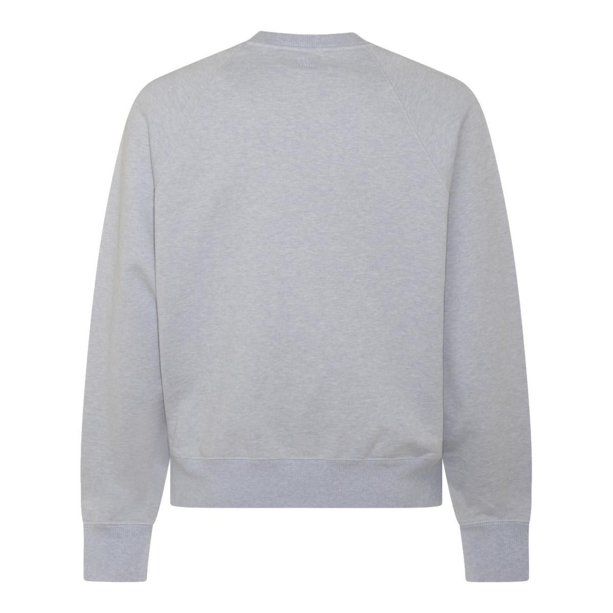 Shop Ami Alexandre Mattiussi Logo Detailed Long Sleeved Sweatshirt In Blue
