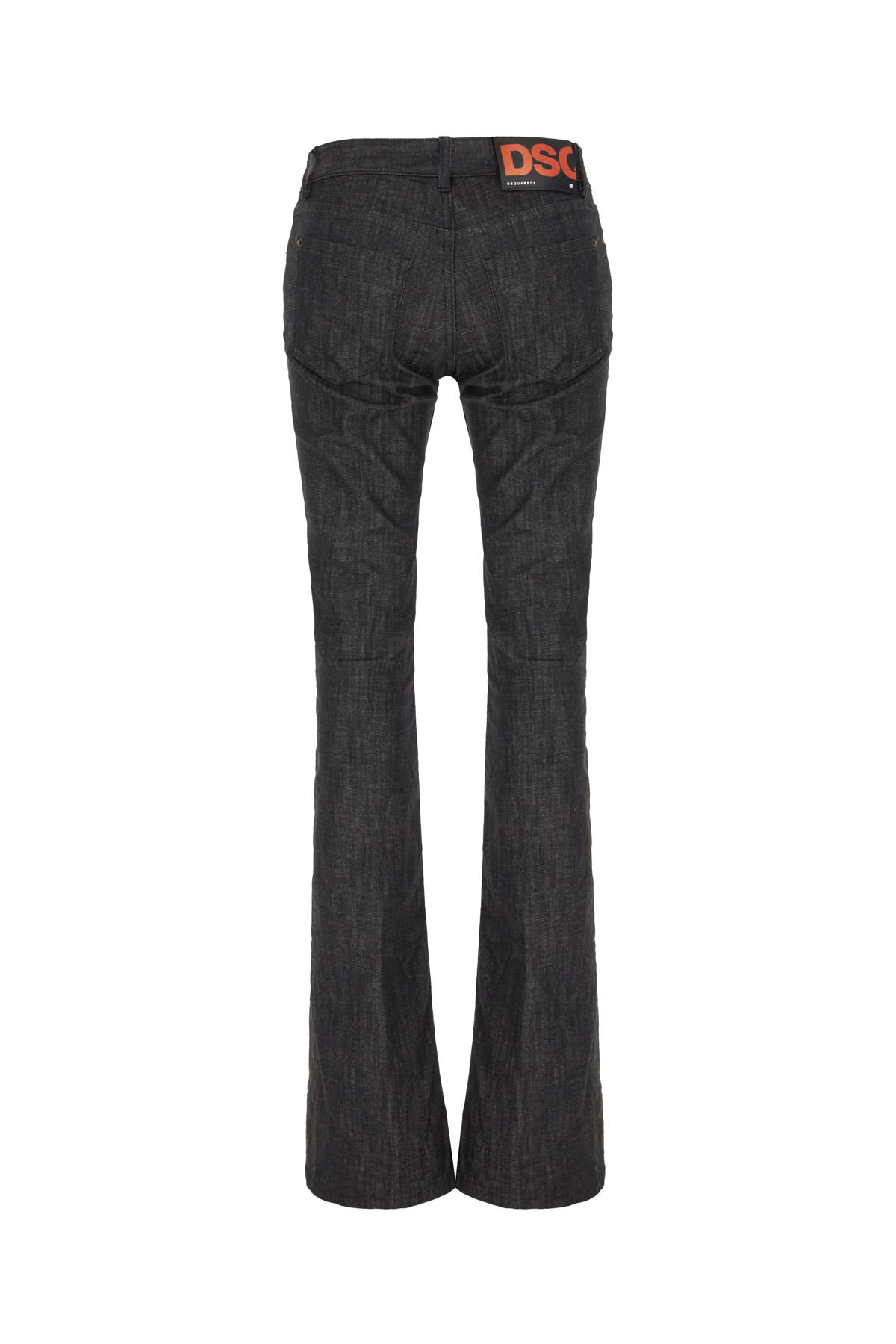Dsquared2 Logo-patch Flared Jeans In Black