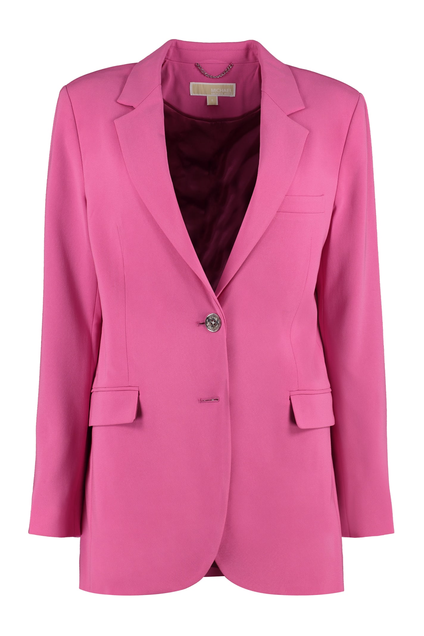 Shop Michael Michael Kors Single-breasted Two-button Blazer In Pink