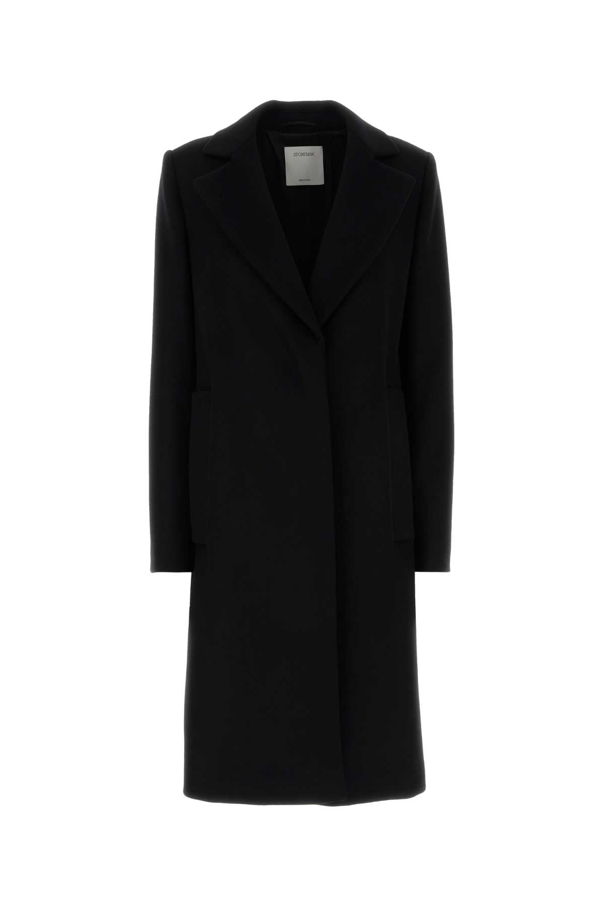 Sportmax Tailored Wool Coat With Back Vent And Pockets In Black