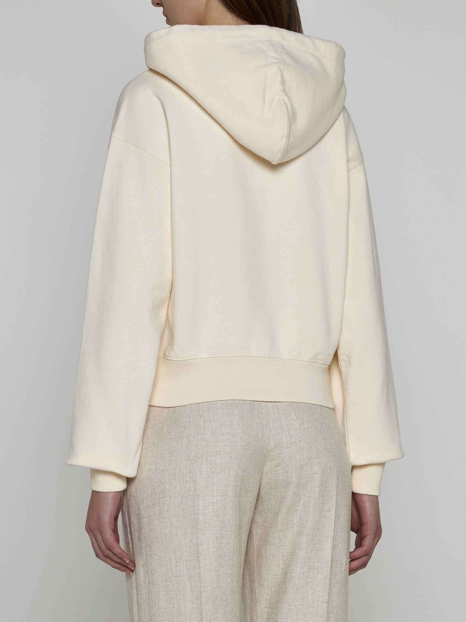 Shop Jacquemus Gros Grain Cotton Hoodie In Beige