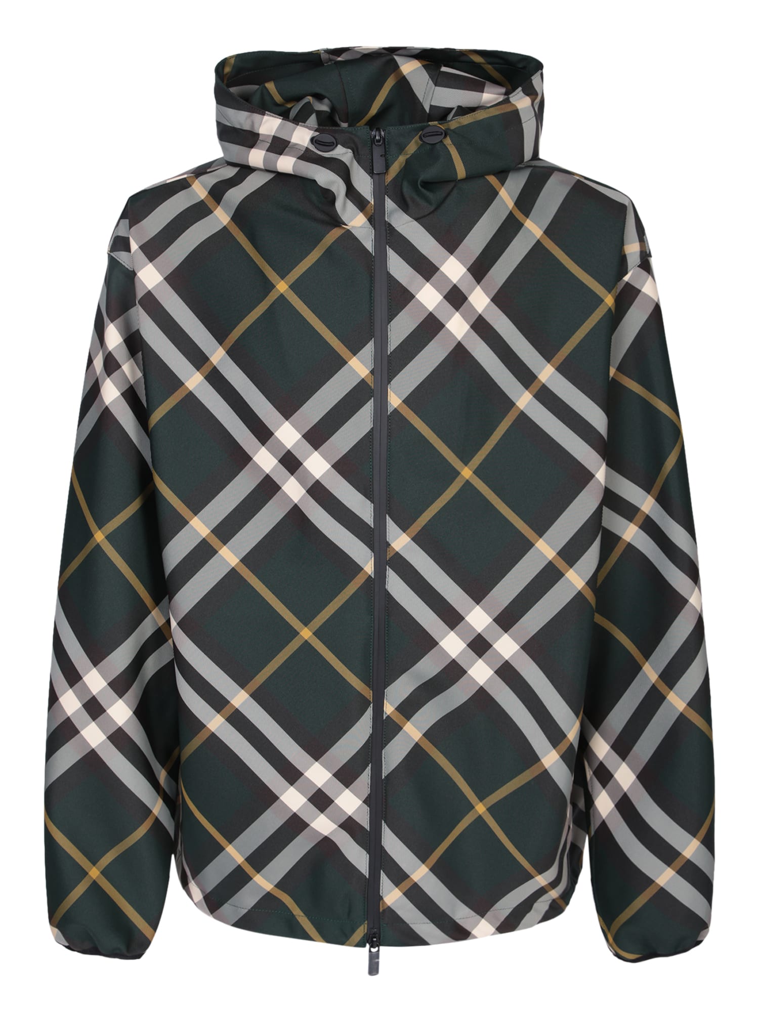 Burberry Windbreaker Check Green Jacket | Smart Closet
