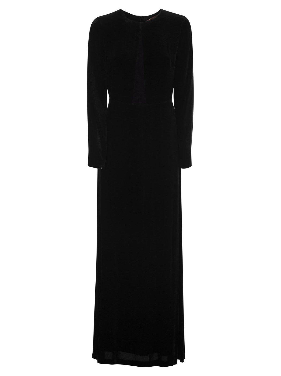 Shop Max Mara Baia Crewneck Long-sleeved Dress In Black