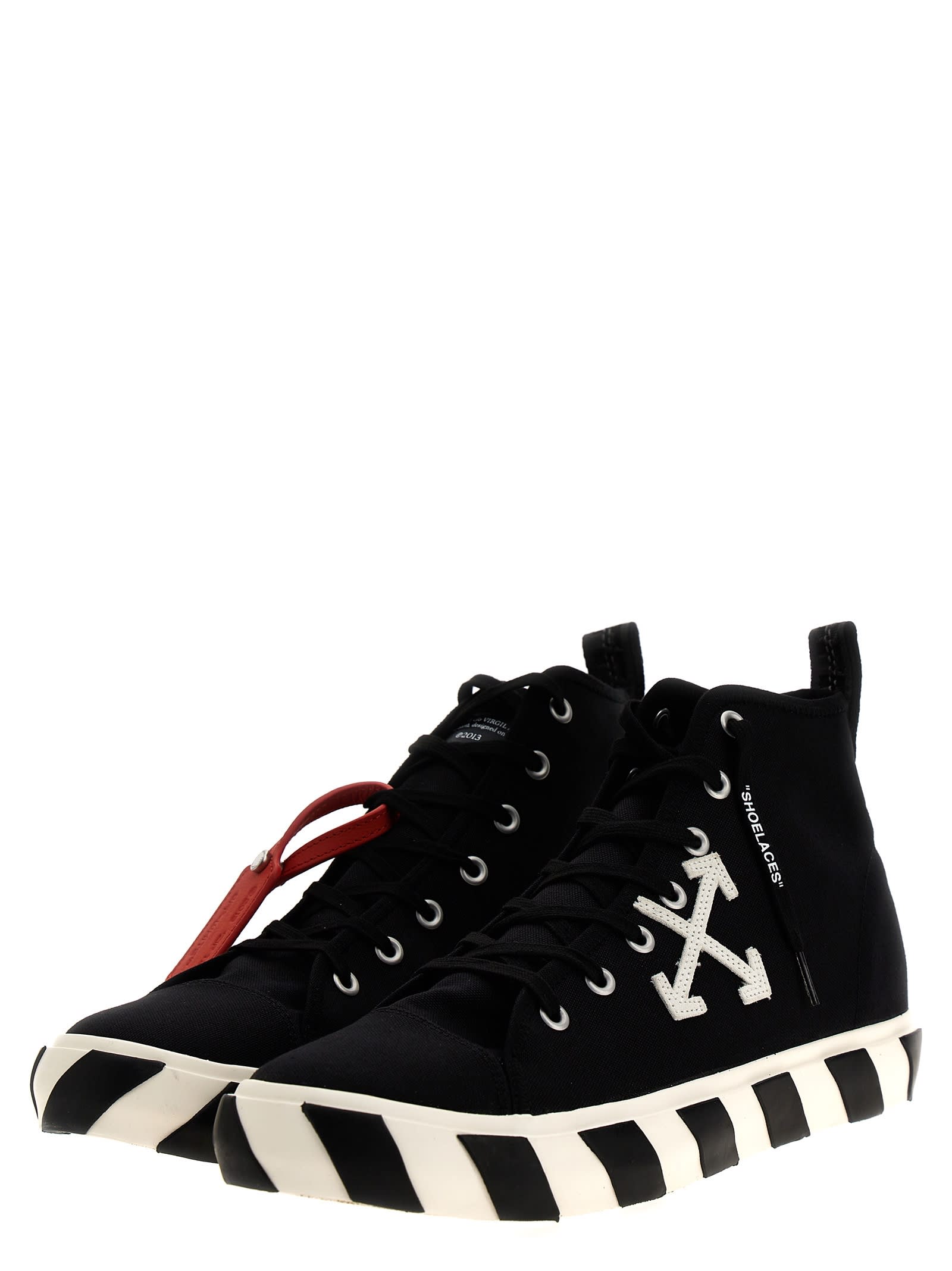 Shop Off-White Vulcanized Canvas Mid-Top Sneakers