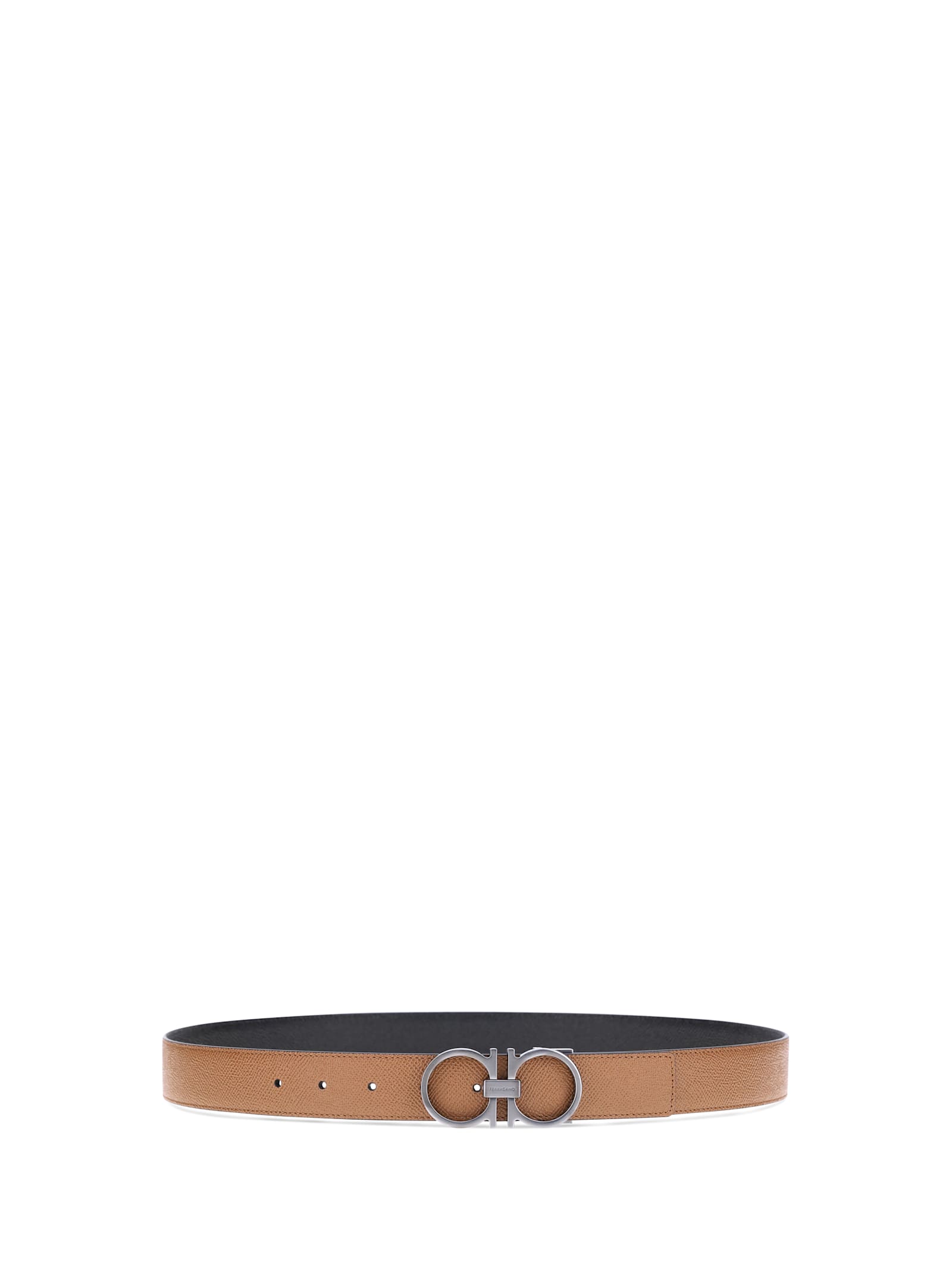 Ferragamo Gancini Reversible Belt In Brown