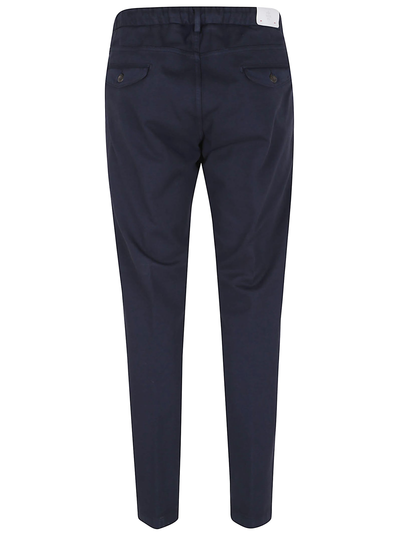 Eleventy Drawstring Waist Tapered Leg Trousers With Back Pockets In Blue
