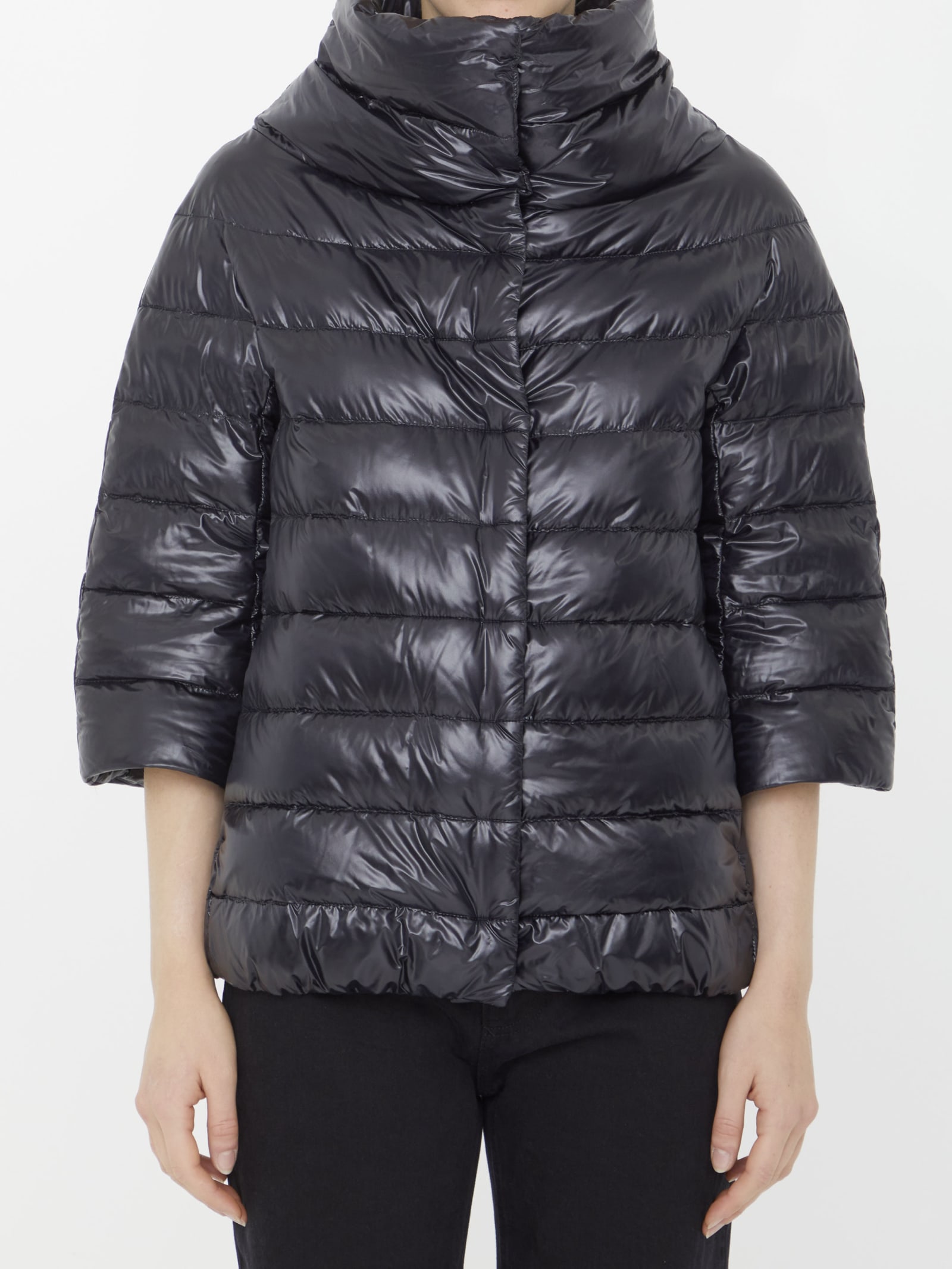 Herno Sofia Quilted Nylon Down Jacket In Black