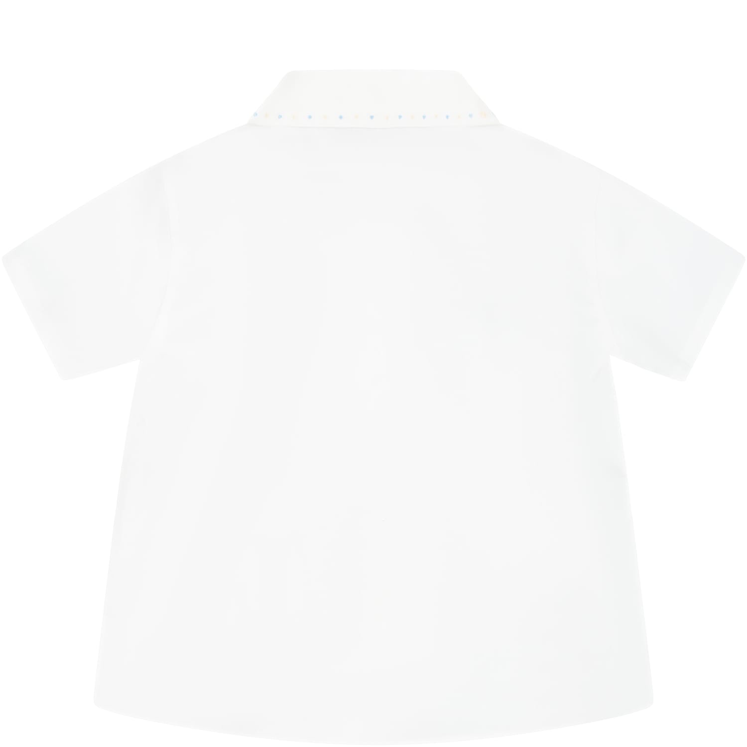 Shop Gucci White Shirt For Baby Boy With Polka Dots In Ivory