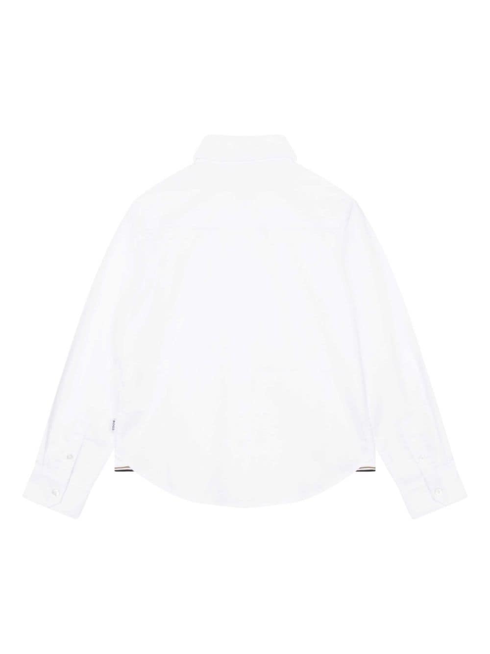 Shop Hugo Boss Camicia Bianca In Popeline Di Cotone Bambino In Bianco