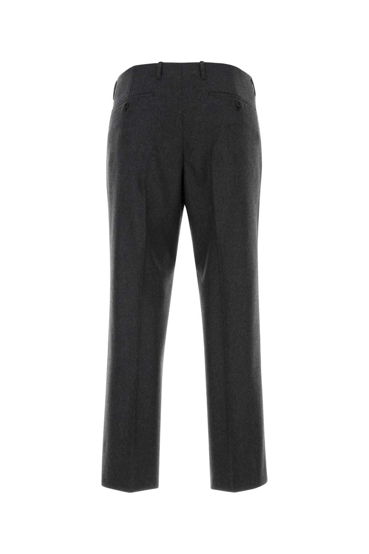 Shop Prada Grey Wool Pant In Ardesia