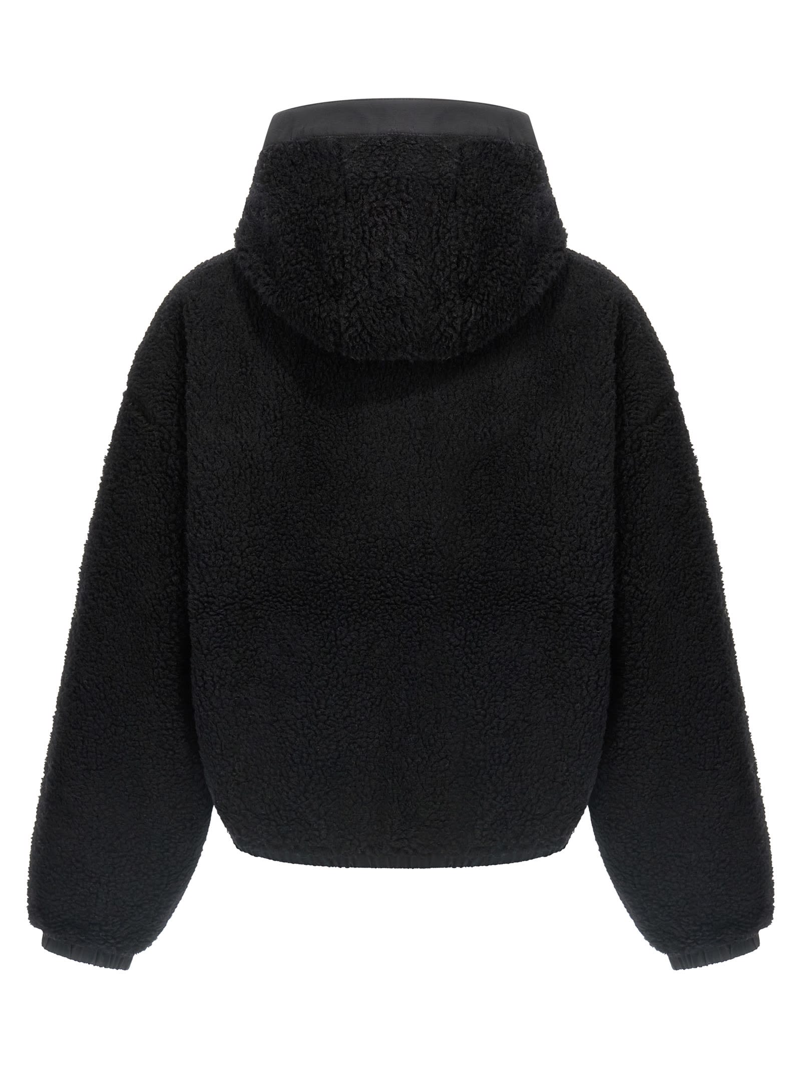 Canada Goose Alberini Reversible High Pile Fleece Bomber Jacket In Black