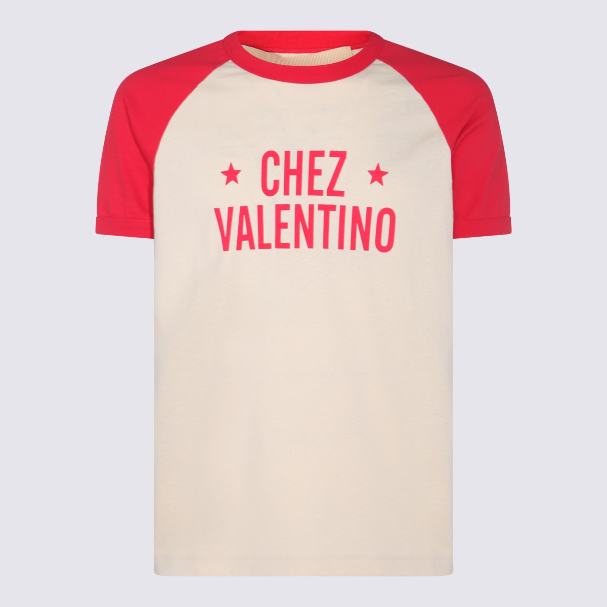White And Red Cotton T-shirt