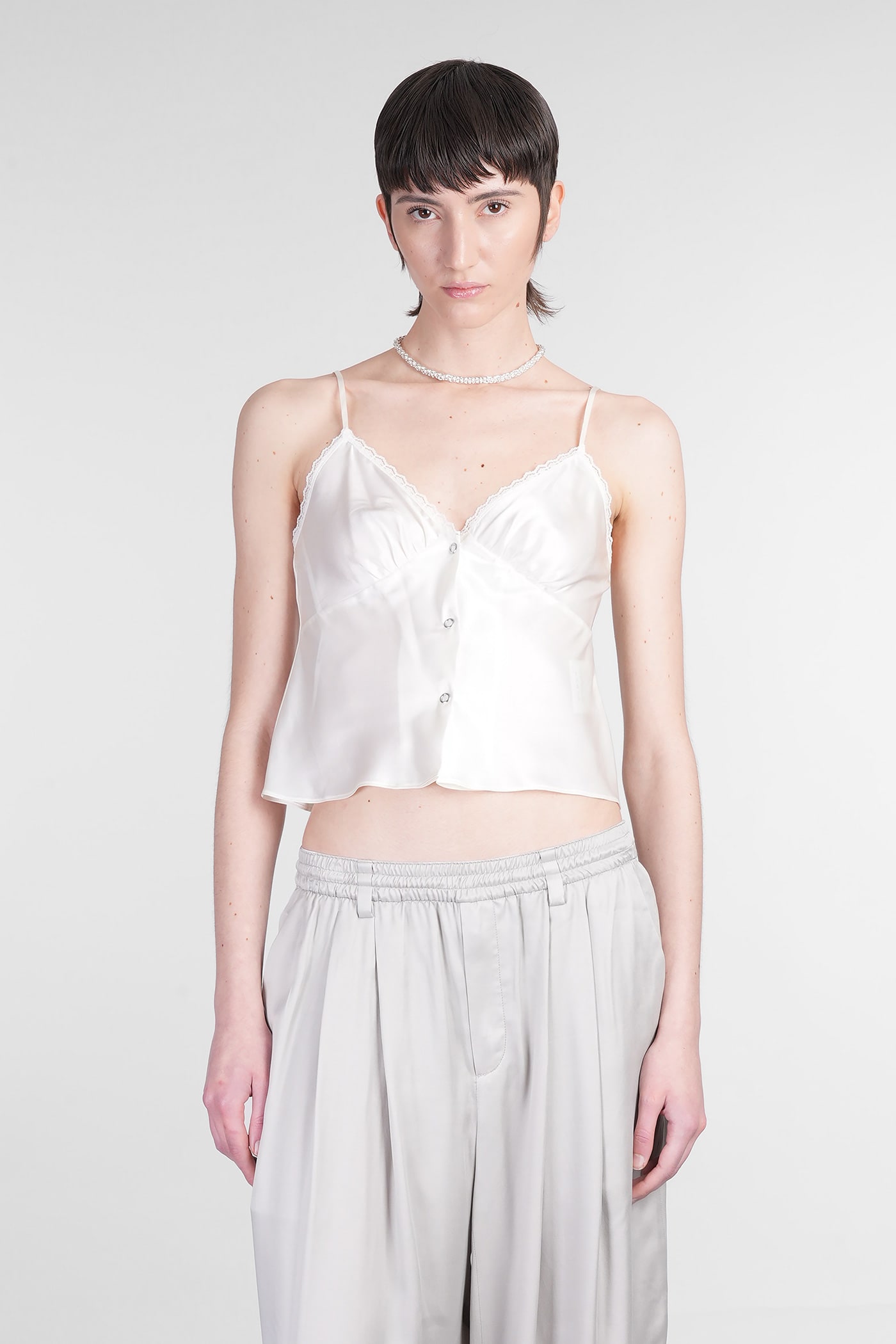 Topwear In Beige Silk