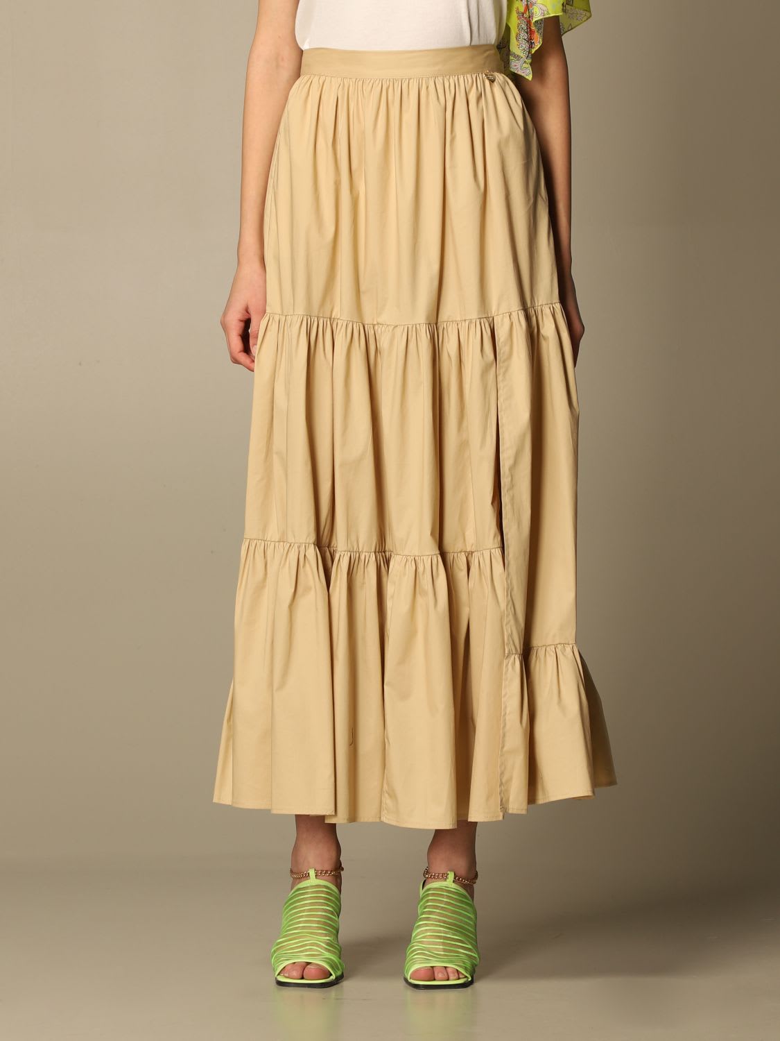 Twinset Skirt Twin-set Long Skirt In Cotton Poplin