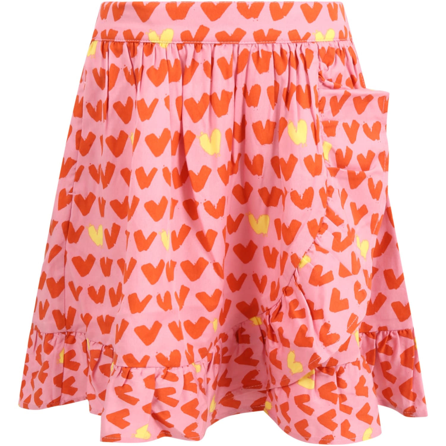 Stella McCartney Kids Pink Skirt For Girl With Hearts
