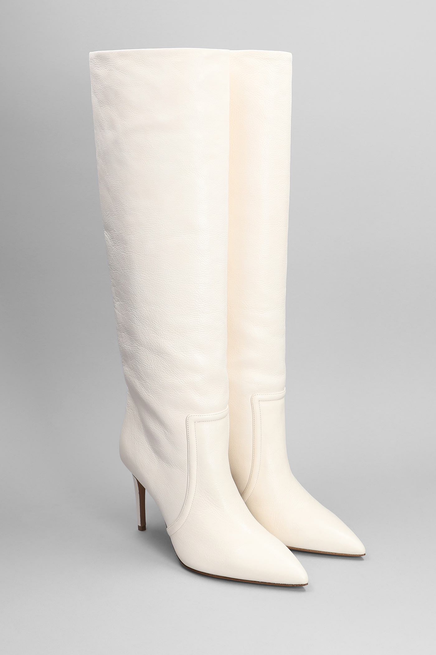 Shop Paris Texas High Heels Boots In White Leather