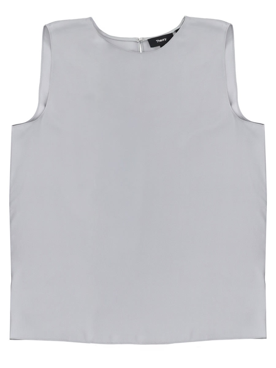 Theory Sleeveless Top Refined Summer Layering Piece In Blue