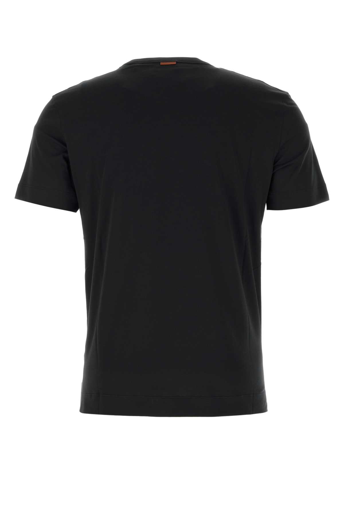 Shop Zegna Black Cotton T-shirt In K09