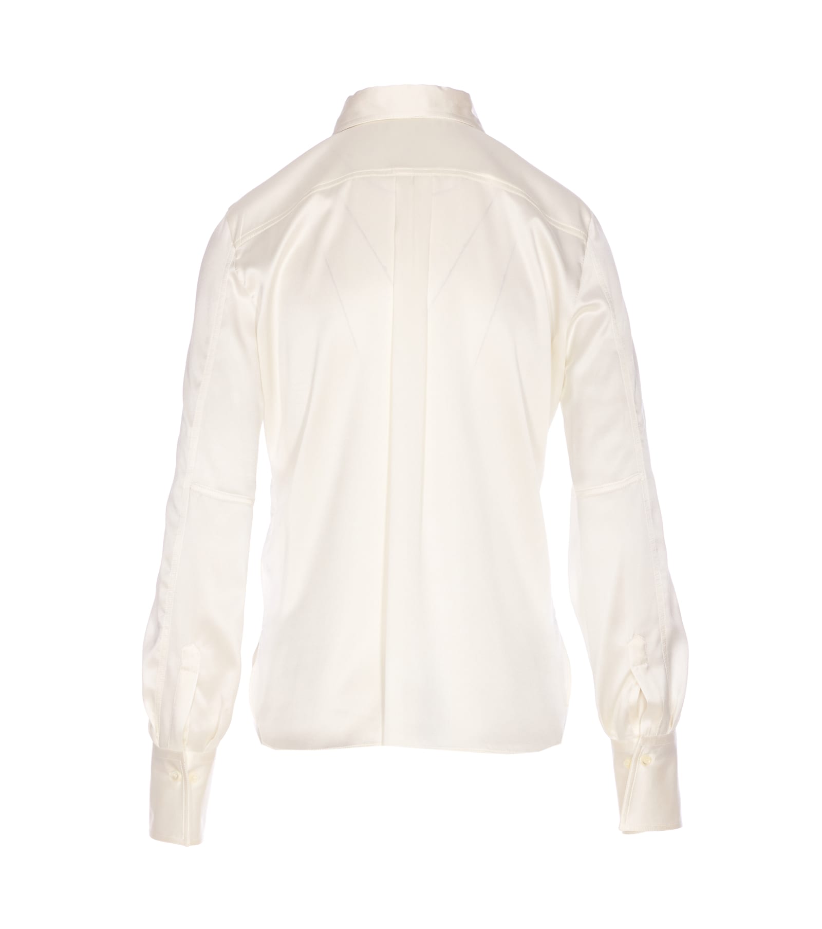 Brunello Cucinelli Women Shirt Satin Stretch With Monile In White