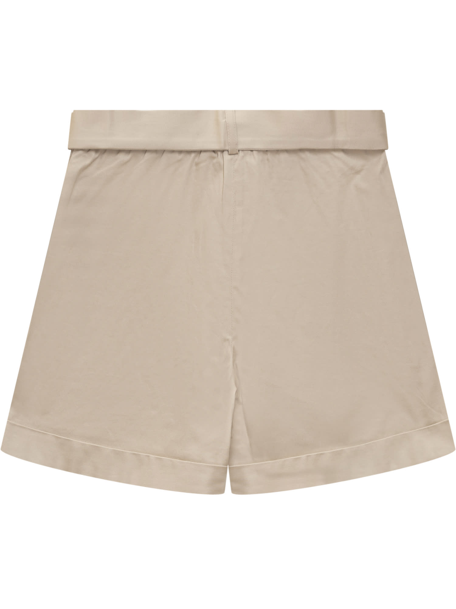Shop Twinset Shorts With Logo In Fiocchi Avena