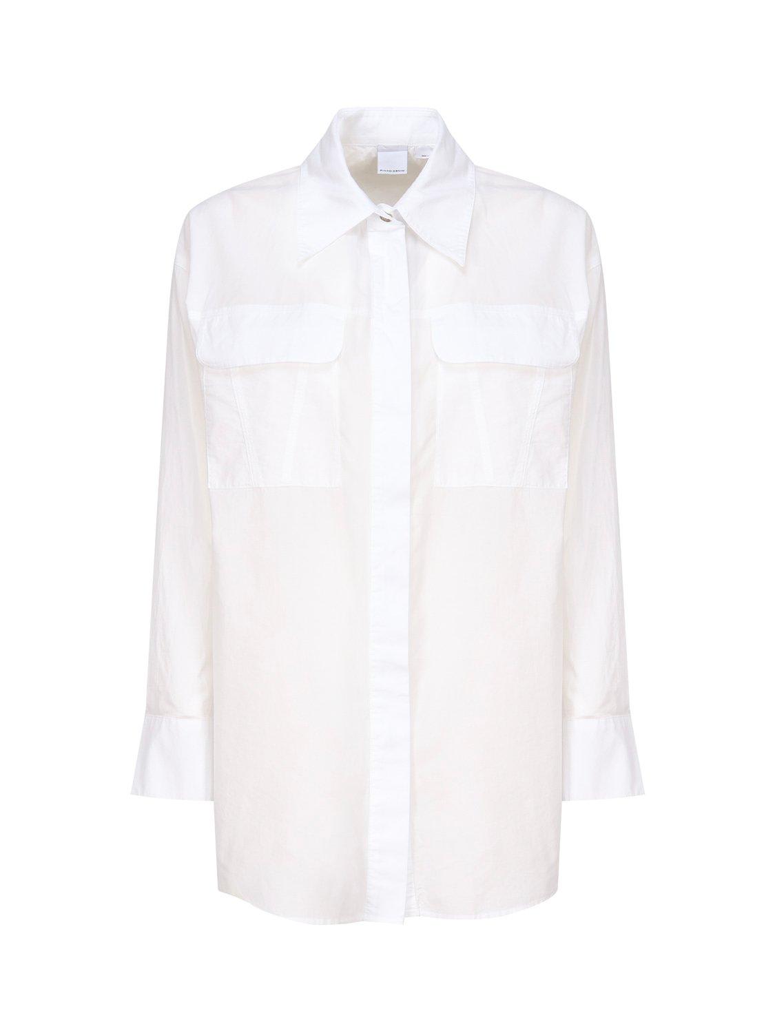 Shop Pinko Concealed Fastened Shirt In Bianco