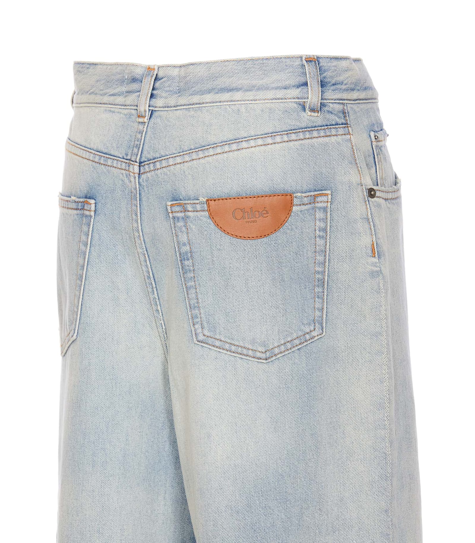 Shop Chloé Dp00 Denim Wide Jeans In Blue