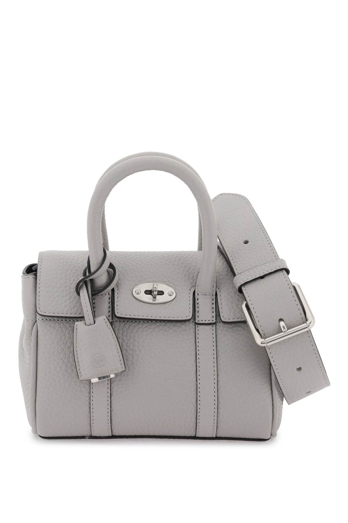 Shop Mulberry Bayswater Mini Bag In Pale Grey (grey)