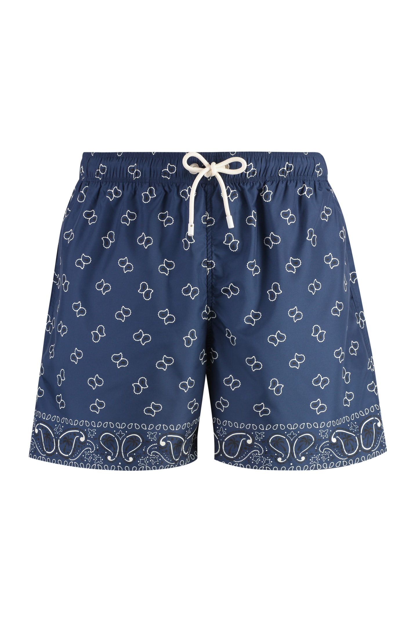 Shop Palm Angels Printed Swim Shorts In Blue