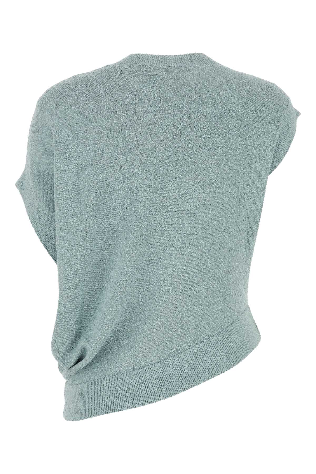 Shop Fendi Powder Blue Viscose Blend Top In Paleblue