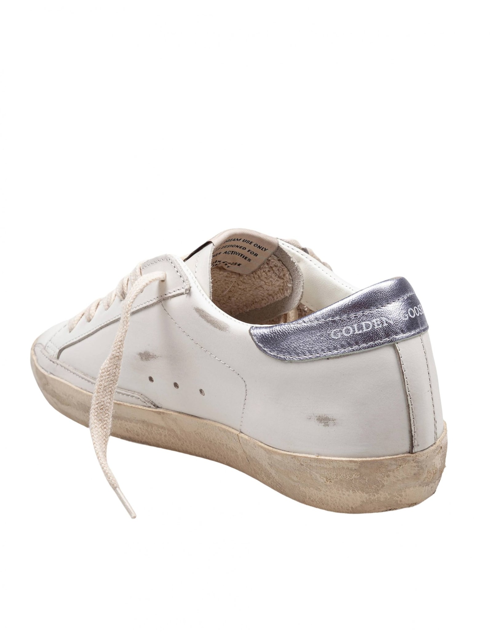 Golden Goose Super Star Leather Upper And Toe Glitter Star Laminated Heel In White