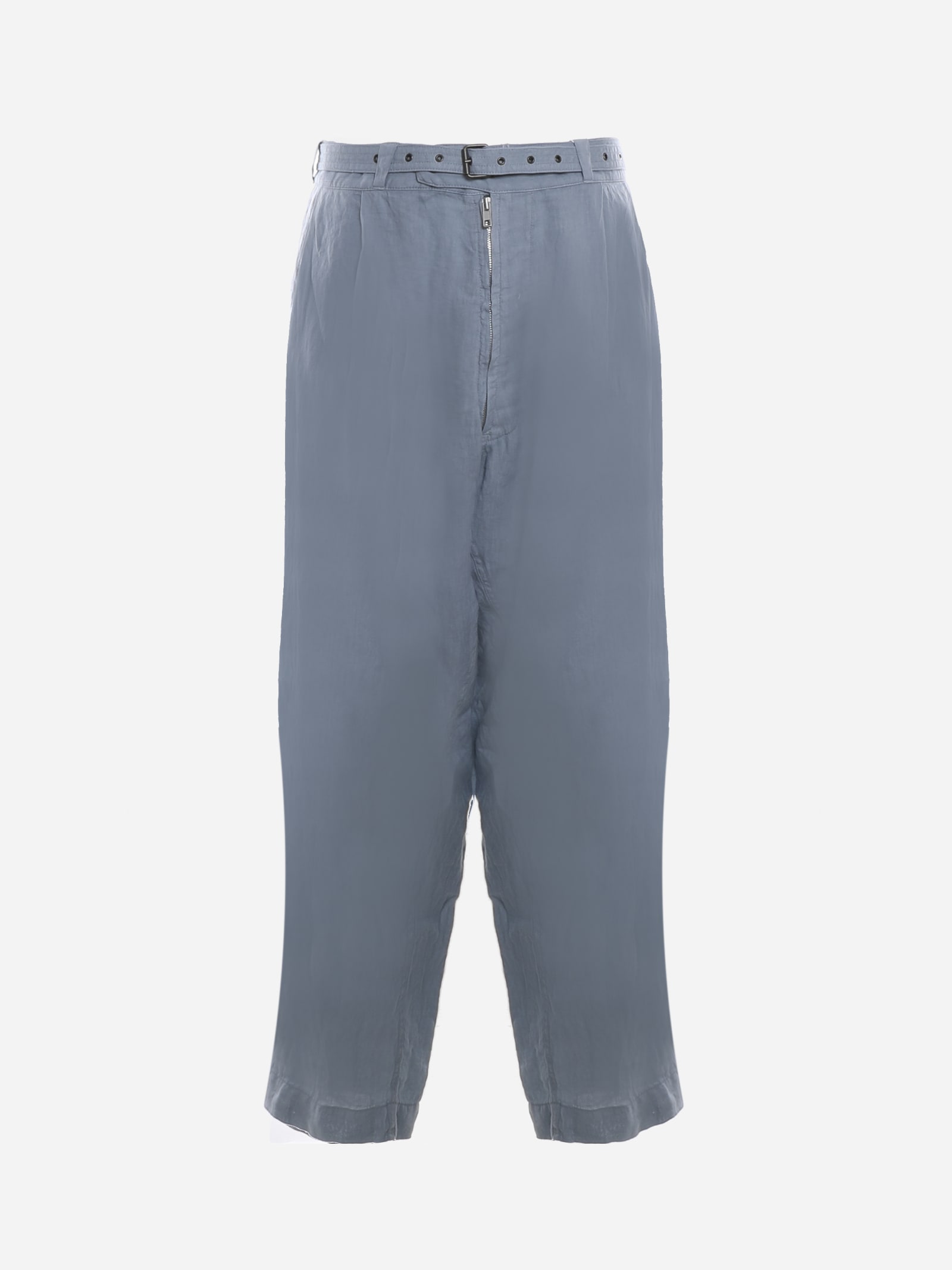 Maison Margiela Linen Trousers With Zip On The Bottom