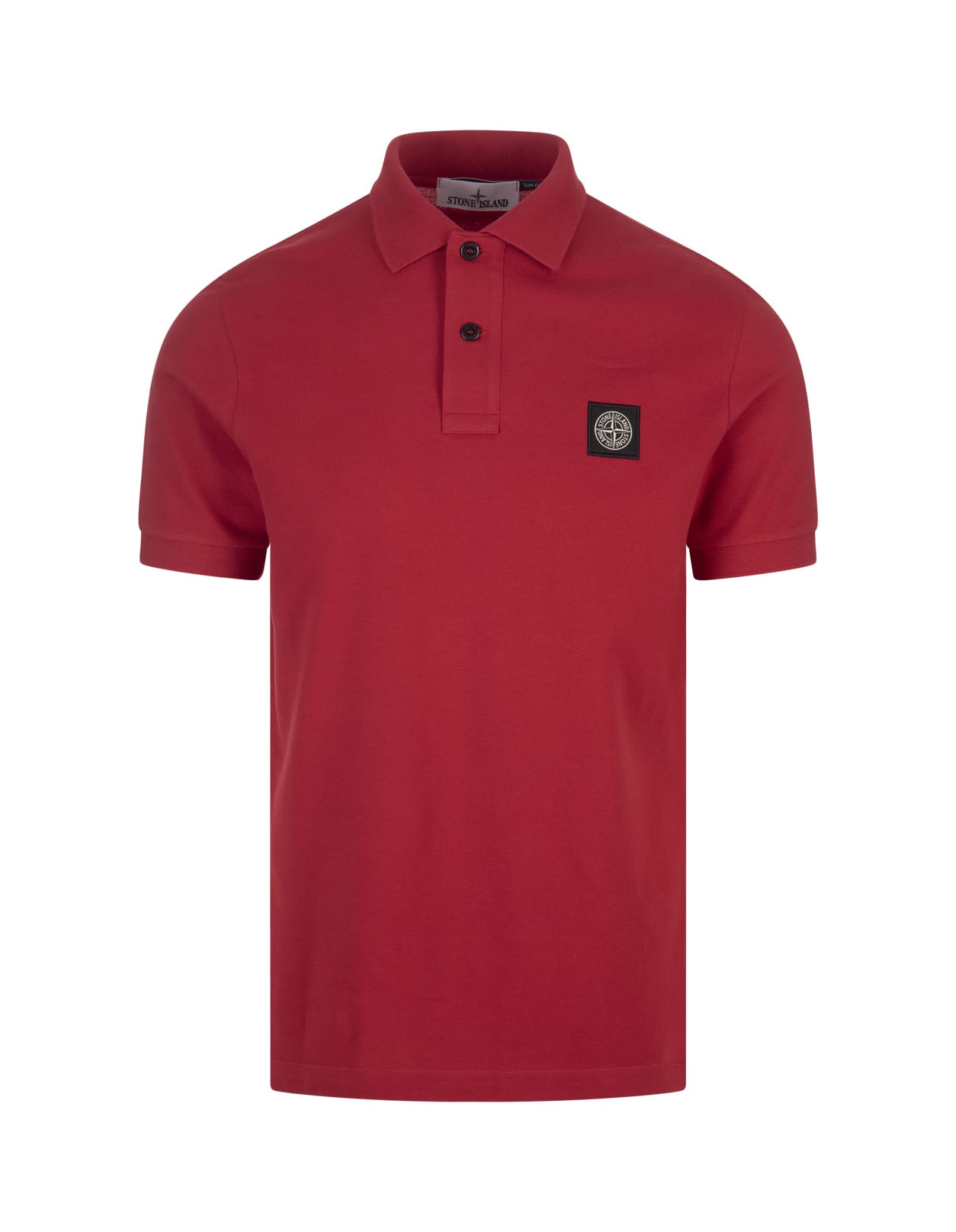 Stone Island Red Piqué Slim Fit Polo Shirt