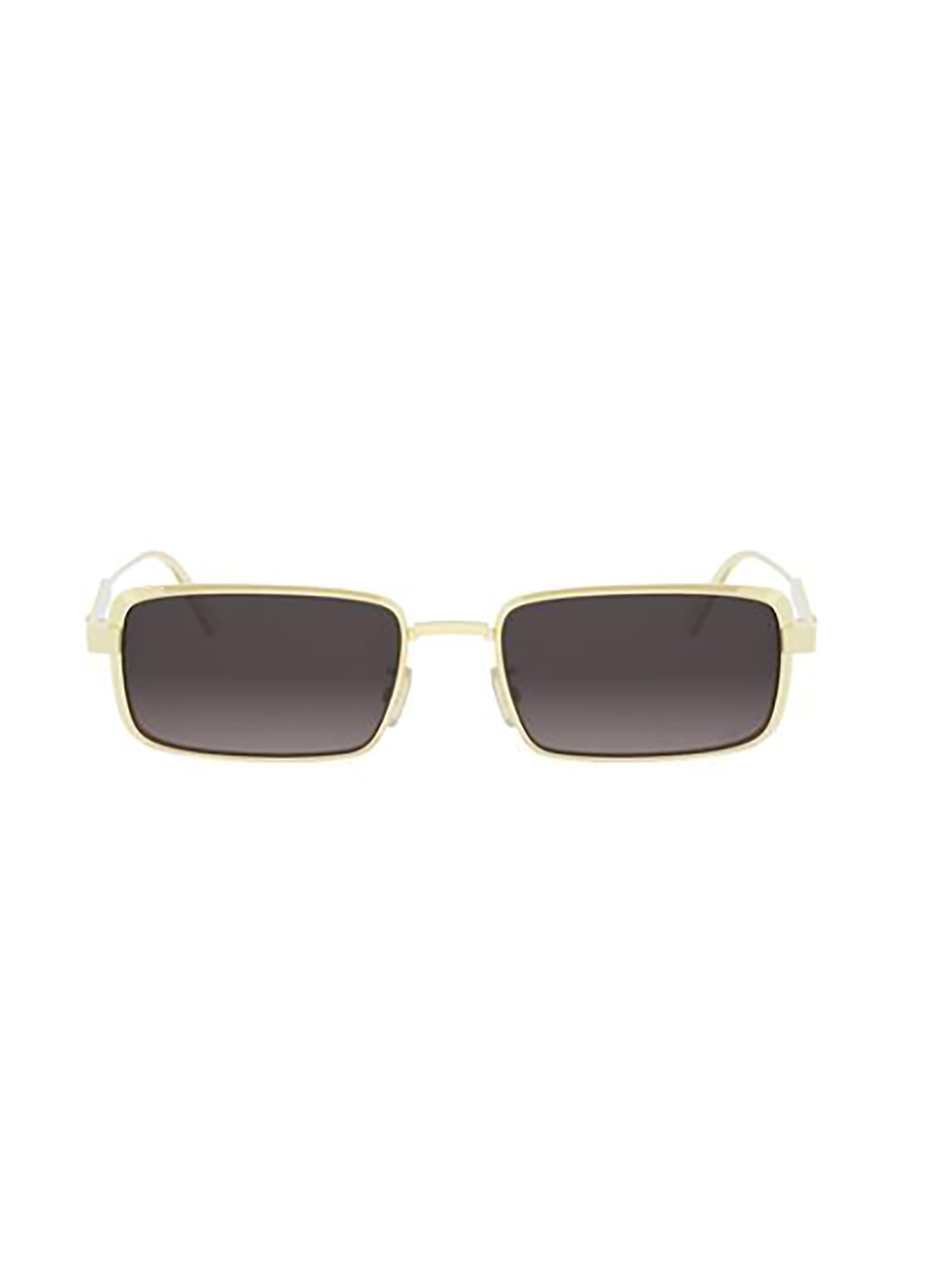 Dior Cannage S2u 55mm Rectangular Sunglasses In Gold